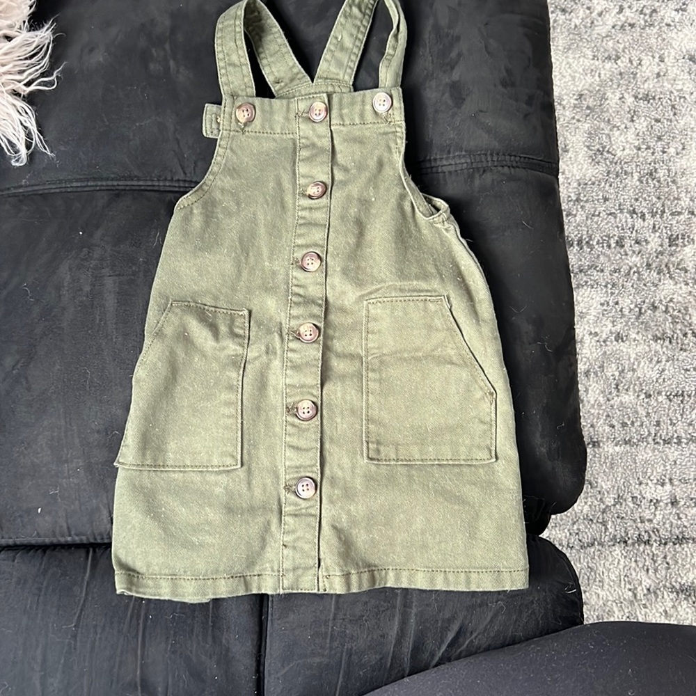 Girls 4T Olive Green Jean Dress